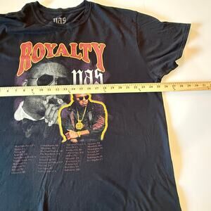 Nas Royalty Tour T-Shirt XXL Black Graphic Hip Hop Rap Tee Streetwear